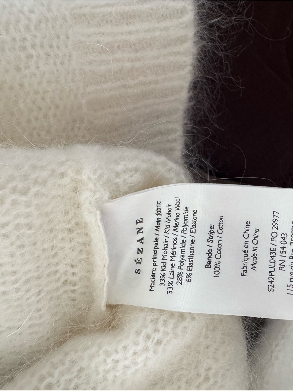 Sezane Cream Lace-Trim V-Neck Cardigan - Picture 5 of 8